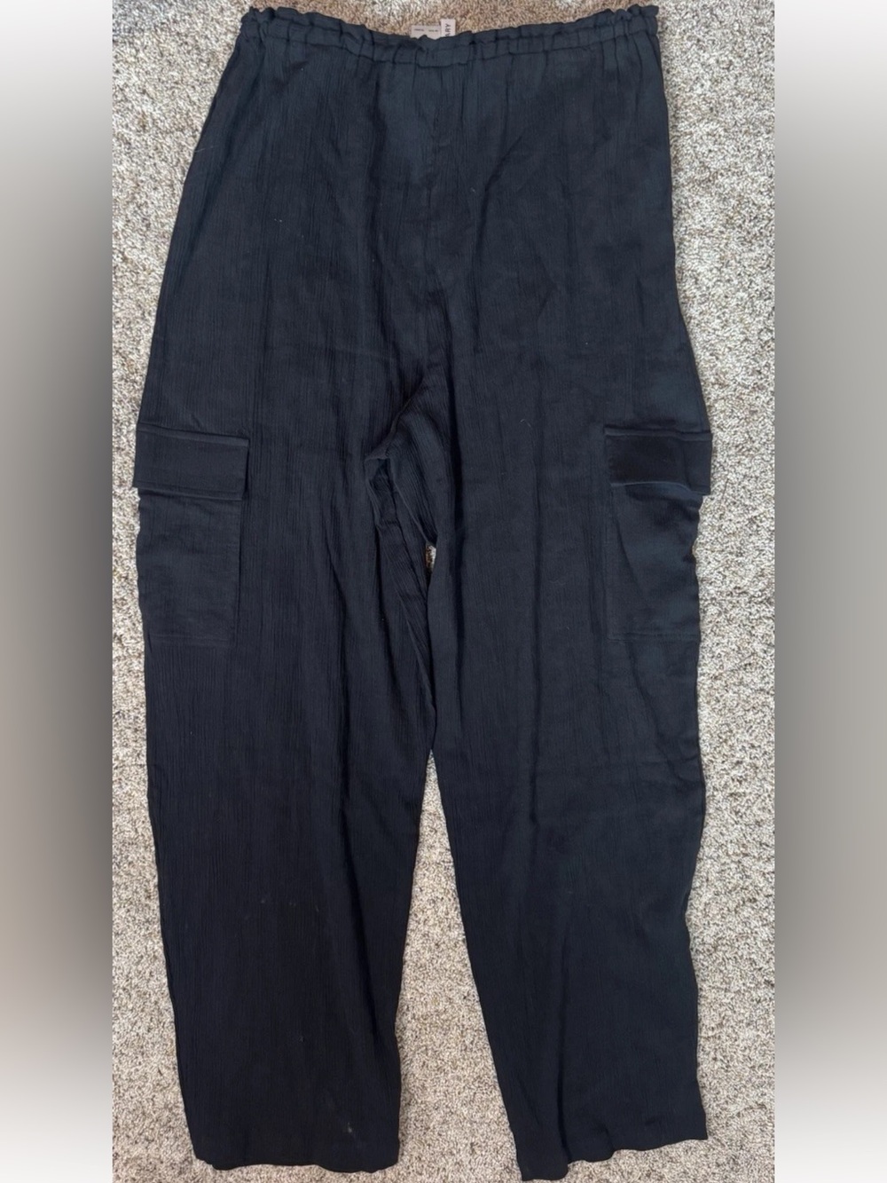 Sanctuary Black Drawstring Wide-Leg Swim Coverup Pants - Picture 4 of 5